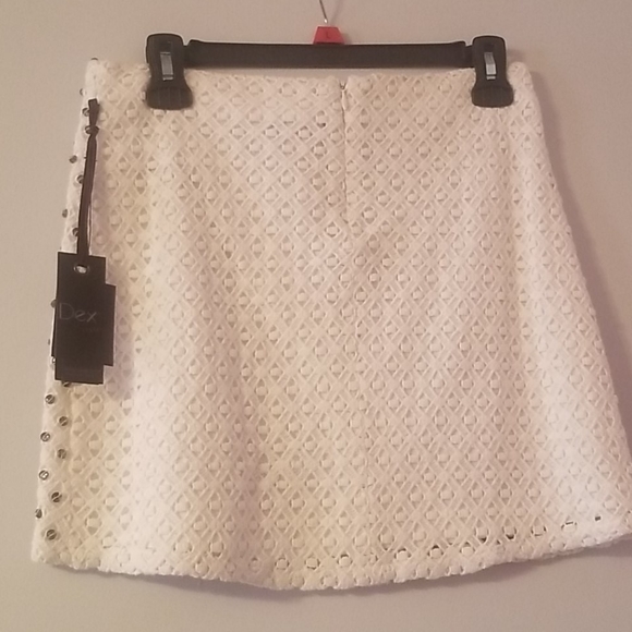 (🏷2/40)Cream Crochet and Crystal Mini Skirt - Picture 5 of 5